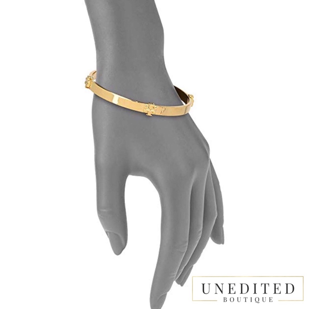 TORY BURCH Logo Gold Bangle Bracelet - Picture 2 of 4